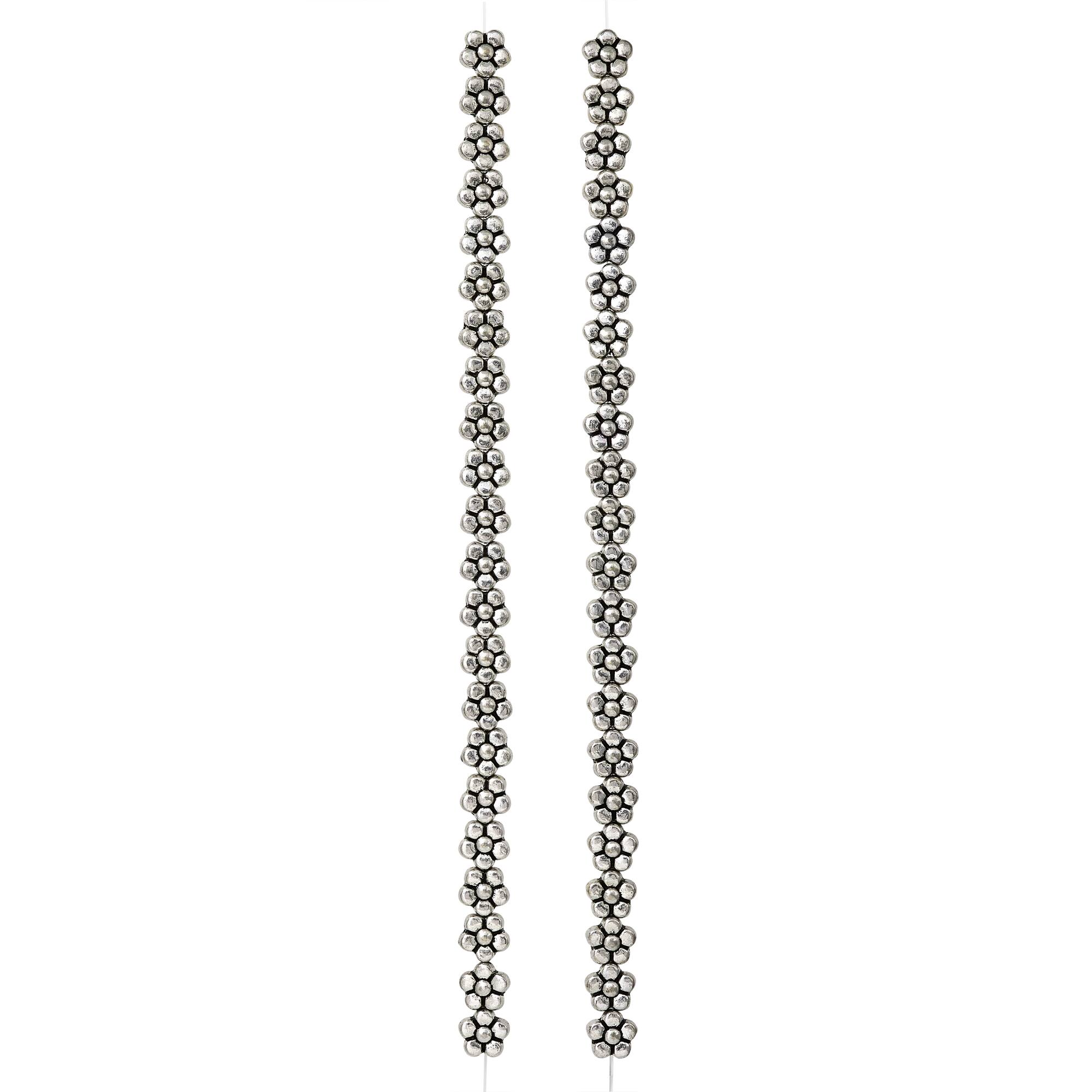 Silver Plated Flower Beads, 7mm by Bead Landing™